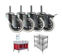 Castor, 75mm Furniture Replacement Swivel Stem Caster Pack Of 4 Multiple Sizes Brake Option