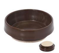 CASTOR CUPS FURNITURE FLOOR PROTECTOR GLIDES BROWN + FELT PAD 60MM ( pack 12 )