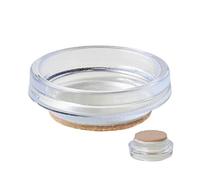 CASTOR CUPS FURNITURE FLOOR PROTECTOR GLIDES CLEAR + FELT PAD 44MM ( pack 8 )