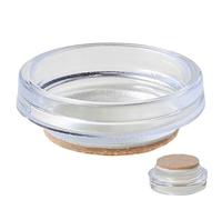 CASTOR CUPS FURNITURE FLOOR PROTECTOR GLIDES CLEAR + FELT PAD 60MM ( pack 4 )