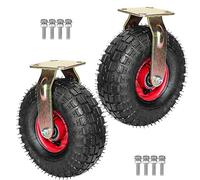 Castor Heavy Duty Caster Fixed Heavy Duty Industrial Caster Thermoplastic Rubber No Floor Marks Shock Absorption Wheelbarrow Tires Trolley Industrial Transport Whee