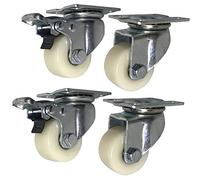 CASTOR Heavy duty casters Furniture wheels 1.5 inches / 2'' 50mm with brake swivel silent Nylon plat 1000kg for industrial transport trolley hospital 4 pcs