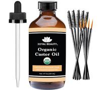 Castor Oil (120 ML) USDA Certified Organic 100% Pure Cold-Pressed Hexane-free Premium Quality for Hair Growth, Eyelashes, Eyebrows, Beard and Skin by Joyal Beauty. Bonus FREE Mascara Kit Included