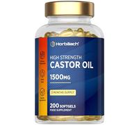 Castor Oil Capsules 1500mg | 200 Softgel Capsules | Rich in Omega 6 & 9 | Castor Oil Supplement | by Horbaach