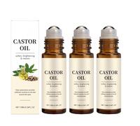 Castor Oil Eye Roller for Dark Circles and Puffiness, Organic Castor Oil Roll On for Eyes, Under Eye Treatment Serum with Cooling Roller Ball, Refresh Tired Eyes, for Eye Bags, Dark Circles