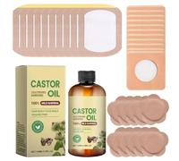 Castor Oil Pack 30 Pcs,Caster Oil Patches Wrap Kit One-Time,Self-Adhesive Castor Belly Button Patch for Women with Belly(Comes with Castr Oils*1)