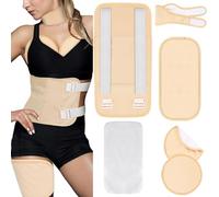 Castor Oil Pack Wrap - 6Pcs Castor Oil Packs for Liver Detox, Organic Castor Oil Wraps for Entire Body Waist Neck Breast Knee, Adjustable Castor Oil Compress Pack Wrap Kit for Small to Plus Size