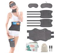 Castor Oil Pack Wrap Kit, 8Pcs Castor Oil Pack Wrap Pads for Stomach Neck Leg Knee Eye Full Adhesive Fabric Reusable