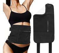 Castor Oil Pack Wrap,Tape Castor Oil Belt Pack for Belly Detachable Castor Oil Pack Castoroil Not Included, Preventing Leakage Waistband Reusable (Black)