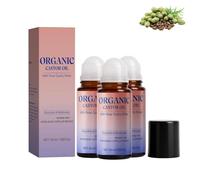 Castor Oil with Rose Quartz Roller, 2025 Latest Upgraded Castor Oil Roll On, Skin Care for Men and Women, Gently Nourishes Skin, Natural Ingredients, for Belly Face, Body, Under Eyes (3PC, 50ml)