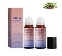 Castor Oil with Rose Quartz Roller, 50ML Natural Castor Oil Roll On, Gently Nourishes Skin for Belly Face, Body, Under Eyes, Skin Care for Men and Women (2PC, 50ml)