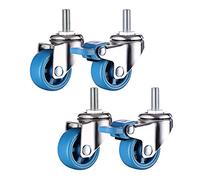 Castor,Swivel Castor,Caster with Brakes,4x Furniture Stem Caster, M10 Bolt Mount, Nylon Swivel Casters Wheels, 200Kg Heavy Duty Castors Brakes, Wear Resistant/Mute (1"/1.25" /1.5"/