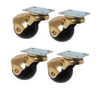 Castor,Swivel Castor,Caster with Brakes,Set of 4 Furniture Castors, 2?/50mm Ball Casters, Imitation Gold PP Sofa Casters,Single Wheel Load 25kg