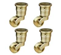 Castor,Swivel Castor,Caster with Brakes,Solid Brass Caster Wheels,Antique Round-Cup Caster,Swivel Castor, Furniture Caster, for Piano Feet,Sofas,Tables, Load Capacity 150kg,with Sc