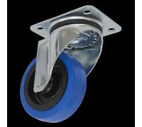 Sealey Swivel Plate Castor Blue Elastic 100mm