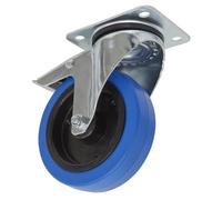 Castor Wheel Swivel Plate with Total Lock Ø125mm - Sealey SCW3125SPL New