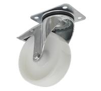 Castor Wheel Swivel Plate with Total Lock Ø125mm - Sealey SCW4125SPL New