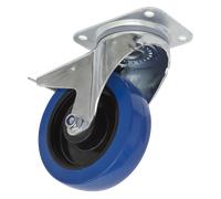 Castor Wheel Swivel Plate with Total Lock Ø160mm - Sealey SCW3160SPL New