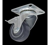 Sealey Swivel Plate Total Lock Castor Grey 50mm