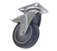 Castor Wheel Swivel Plate with Total Lock Ø75mm - Sealey SCW275SPL New