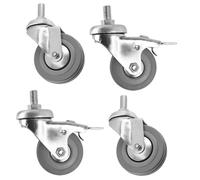 Castor Wheel Trolley 50mm M10 Threaded Swivel Braked 4 x Caster Wheels + Nuts
