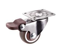 Castor Wheels 1.25" 1.5" 2" Rubber Swivel With Brake Heavy Duty Trolley Casters For Furniture & Diy Projects 1Pc C Brake Smooth Mobility & Stability