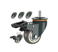 Castor Wheels 1 Pcs 3 Inch M10/M12/M14/M16/M20 Screw Universal Wheel With Brake Rubber Shaft Caster Pulley Silent Machine Single Load 110KG(M20- Universal wheel)