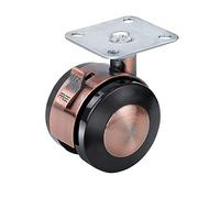 Castor Wheels 4 Packs of 50mm Red Copper Zinc Alloy Mobile Swivel Casters With Brakes and Flat Furniture for Furniture