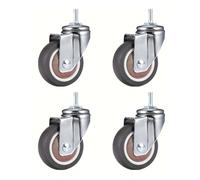 Castor Wheels 4 Pcs 1 Inch Stem Caster Wheels Screw Lever Universal Castors Swivel Stem Wheels With Thread Rods For Carts Furniture Casters Wheels(4 Universal)