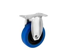 Castor Wheels 4 Pcs 3"/4"/5" 304 Stainless Steel Casters Medium Blue TPR Twin Shaft Rubber Universal Roller Silent Wheel Caster 300KG(Fixed,3 Inch)