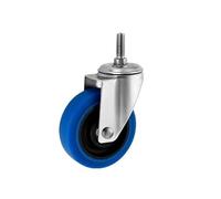 Castor Wheels 4 Pcs 3"/4"/5" 304 Stainless Steel Casters Medium Blue TPR Twin Shaft Rubber Universal Roller Silent Wheel Caster 300KG(M12x30 Universal,5 Inch)