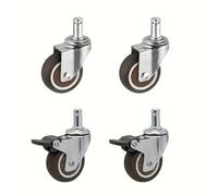 Castor Wheels 4 Pcs Insert Rod Caster Wheels Universal Swivel Castors Rotary Bar Castors For Furniture Trolley Workbench Shopping Carts trolley(2 Universal 2 Brake,1.25 inch)