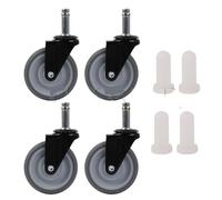 Castor Wheels 4 Pieces 3Inch Rubber Swivel Stem Caster Wheel 110LBS w/Nylon Sleeve