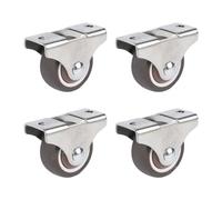 Castor Wheels 4Pcs 1inch Small Caste Soft Rubber Wheel Rolling Castor Mini Caster For Cart Drawer(4pcs)