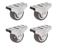 Castor Wheels 4Pcs 1inch Small Caste Soft Rubber Wheel Rolling Castor Mini Caster For Cart Drawer(4pcs-screw)