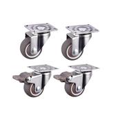Castor Wheels 4pcs Furniture Casters Wheels Soft Rubber Swivel Caster Silver Roller Wheel For Platform Trolley Chair Household Accessori Casters Wheels(C,2.0 inch)