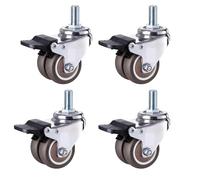 Castor Wheels 4Pcs/Set 2” Heavy Duty Swivel Stem Rubber Caster Wheels M12 X 25mm Locking Casters Replacement For Furniture(Set 3)