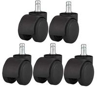 Castor wheels Castors, for Furniture, Wheels for Moving,5 x Replacement Office Computer Chair Stem Swivel Casters Black