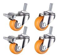Castor Wheels For Furniture 50Mm 2Inch Thread M10 Swivel Casters With Brake 180Kg For Universal Wheel For Trolley Office ChairDrawer 4 Pcs