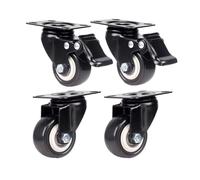 Castor Wheels For Home 4Pcs Swivel Casters Low Profile With Brake Casters For Furniture Floor Trolleys Universal Castors