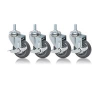Castor Wheels Furniture Castors 2.5 3 4 Inch Heavy DutySet Of 4 M12 Threaded Stem Swivel Casters With Side Brakes Moving Silent Polyurethane Repl (One Colo
