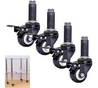 castor wheels furniture castors Round Tube Swivel Wheel With Brakes,2Inch Expansion Tube Caster Wheels,Trolley Quiet And Wear-Resistant,(Size:36mm/1.4in)