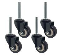 Castor Wheels Heavy Duty 1.5 Inch 38mm Swivel Stem Casters Black Polyurethane Castor Workbench Trolley Shelf Furniture W