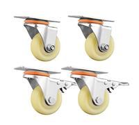Castor Wheels Heavy Duty 4 Inch Furniture Casters 350Kg Load Silent Universal Swivel Trolley Casters With Brake & Dust Ring For Industrial Carts Hotel Factory Set Of 4