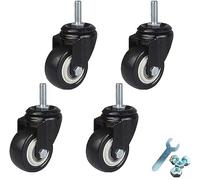 Castor Wheels Heavy Duty 50Mm Polyurethane Swivel Trolley Replacement Caster For Furniture Universal M10 Wheel Set For Smooth Mobility And Durability