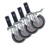 Castor Wheels Heavy Duty Caster 4 × SHeavy Duty Swivel Caster With BrakeØ100MmLong Handle 45/85MmSuitable For 25Mm Square TubesSilent
