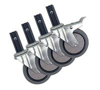 Castor Wheels ,Heavy Duty Caster, 4Inch/100Mm Swivel Furniture Caster,Casters With Brake Bearing,For Dining Cars,No Noise,Plastic,Long Handle: 45/85Mm,Pack Of 4