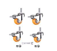 Castor Wheels Heavy Duty Castor sockets,Trolley Caster Moving Caster Silent Swivel Stem Castor Wheel 1.5Inch Nylon Caster Set of 4 Pcs,for Furniture Cabinet Flower Stands