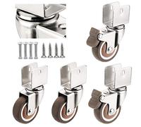 Castor Wheels,heavy duty castors,50mm Small Rubber Castor Wheels with U-Shaped Bracket,2" Caster Wheels with Safety Dual Locking,Furniture Swivel Castors for Baby Bed,Load 75Kg,4Pcs,with Screw ( Color