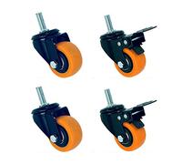 Castor Wheels Heavy Duty For Furniture & Industrial Transport 2.5''/3'' 75Mm Thread M12 Silent Pvc Swivel Casters With Brake 420Kg Steel Bearing For Trolley Warehouse 4 Pcs
